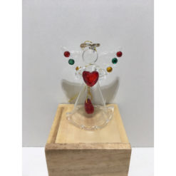 ANGE VERRE CLOCHETTE COEUR ROUGE