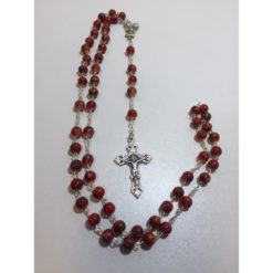 COLLIER LACET ROSE CROIX NACRE PT