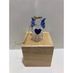 ANGE VERRE COEUR BLEU 5CM C