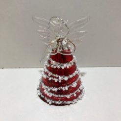 ANGE VERRE ROUGE BLANC 8CM C