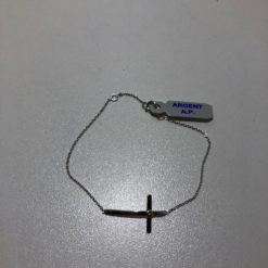 BRACELET ARGENT CROIX + STRASS PT