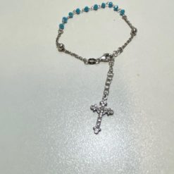 022232 BRACELET DIZAINIER ARGENT RHODIE PIERRE IMITATION TURQUOISE
