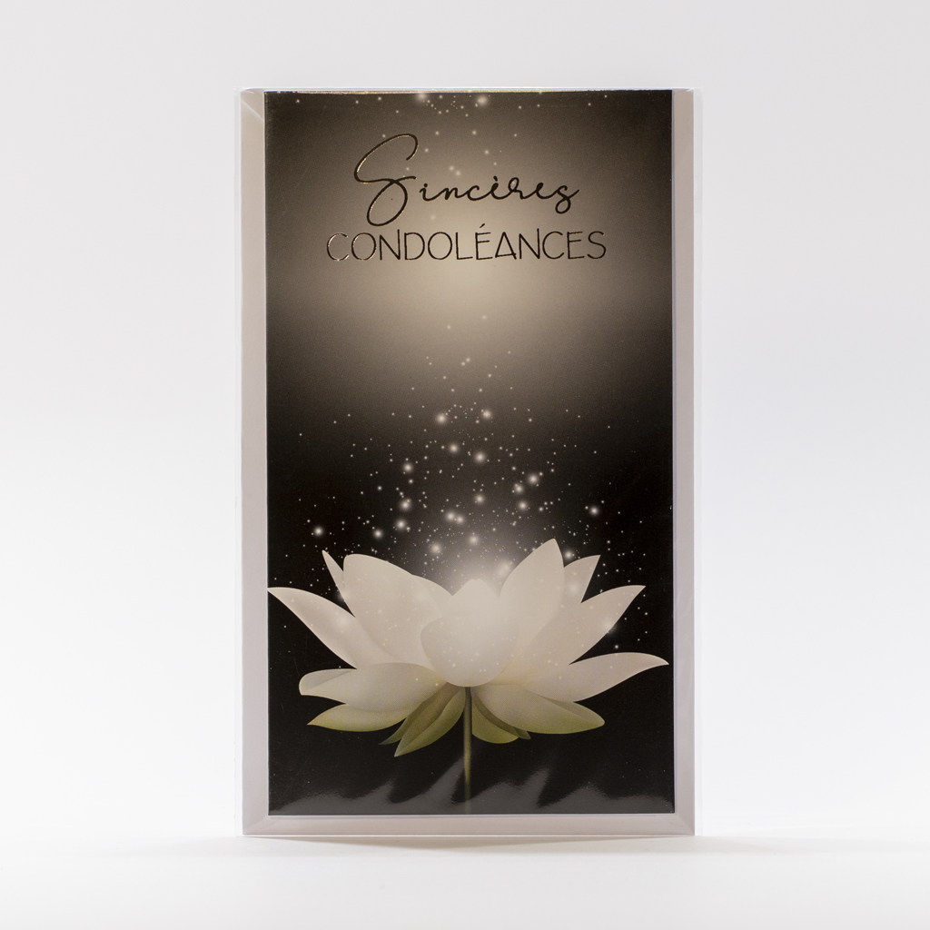 Carte de voeux - condoléances - sincères condoléances - fleurs